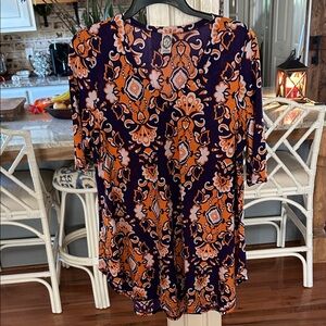 2 B Together Vibrant Women's Tunic in Orange and Purple